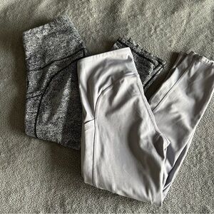 Bundle of Gray and Black Activewear, Gym, Running Leggings Set with Pockets